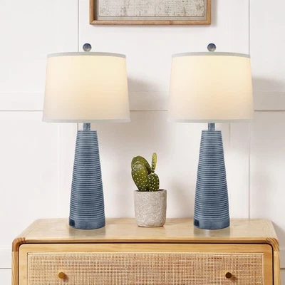 Terpsichore床头柜灯2件套,乡村农舍,可调光,USB端口 — 第 1/4 张图片