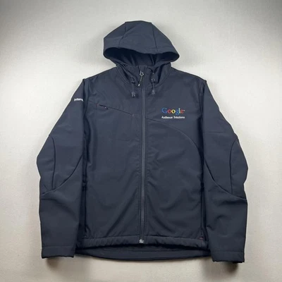 Google Jacket Womens Medium Black Hooded Softshell Technology Employee Full Zip - Image 1 of 4