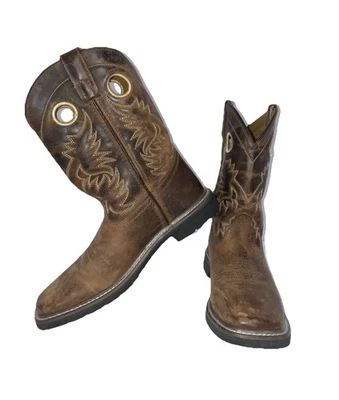 Dan Post Unisex Juvenil Botas de Cuero Amarillo Talla 4.5 D Botas de Vaquero del Oeste Foto 1 de 4