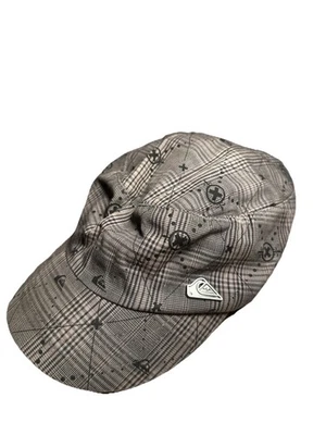 Sombrero vintage Y2k Quicksilver para mujer a cuadros Newsboy patinador surf ajustable Foto 1 de 4