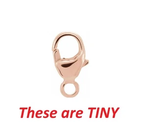 8mm TINY 14k Solid Rose Gold Fancy Designer Lobster Necklace Chain Trigger Clasp - Picture 1 of 3