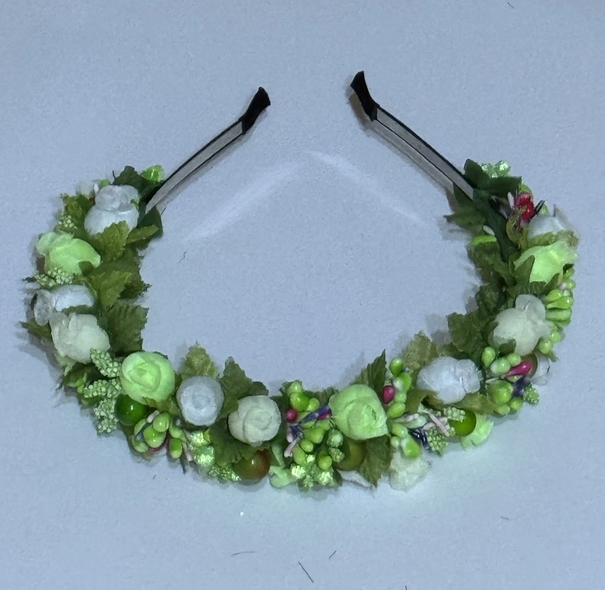Verstellbarer Blumen-Haarreif Mit Band – Blumengirlande Für Hochzeit, Festival & Boho-Look