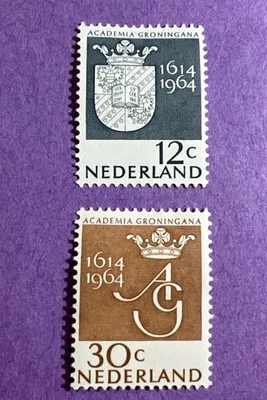 Netherlands 1964 - MH Scott 423-424. 350th Anniversary University of Groningen. - Image 1 of 2