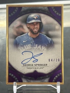 2022 TOPPS TRANSCENDENT GOLD FRAMED GEORGE SPRINGER AUTO /10 #TCA-GS PURPLE - Picture 1 of 2