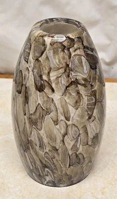 Pingente de tambor de vidro Hukoro Ding marrom rio pedra abajur abajur abajur 2-1/4" encaixe labial. - Imagem 1 de 4