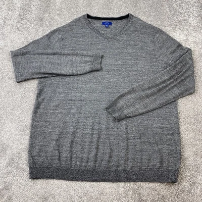 APT. Suéter 9 Pullover Tejido Brezo Para Hombre Talla XXL Alto Gris Manga Larga Cuello en V Foto 1 de 4