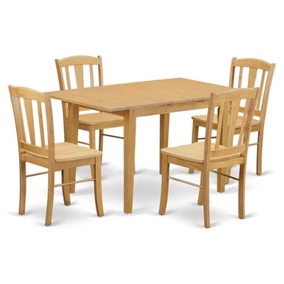 East West Furniture Norfolk Juego de cocina tradicional de madera de 5 piezas en roble Foto 1 de 4