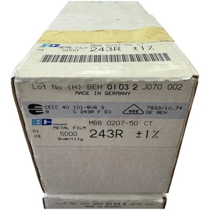 BCcomponents MBB0207-50 Metal Film Resistor 243 ohm 243R 1/2W 1% QTY:5000 5905-0 - Picture 1 of 1