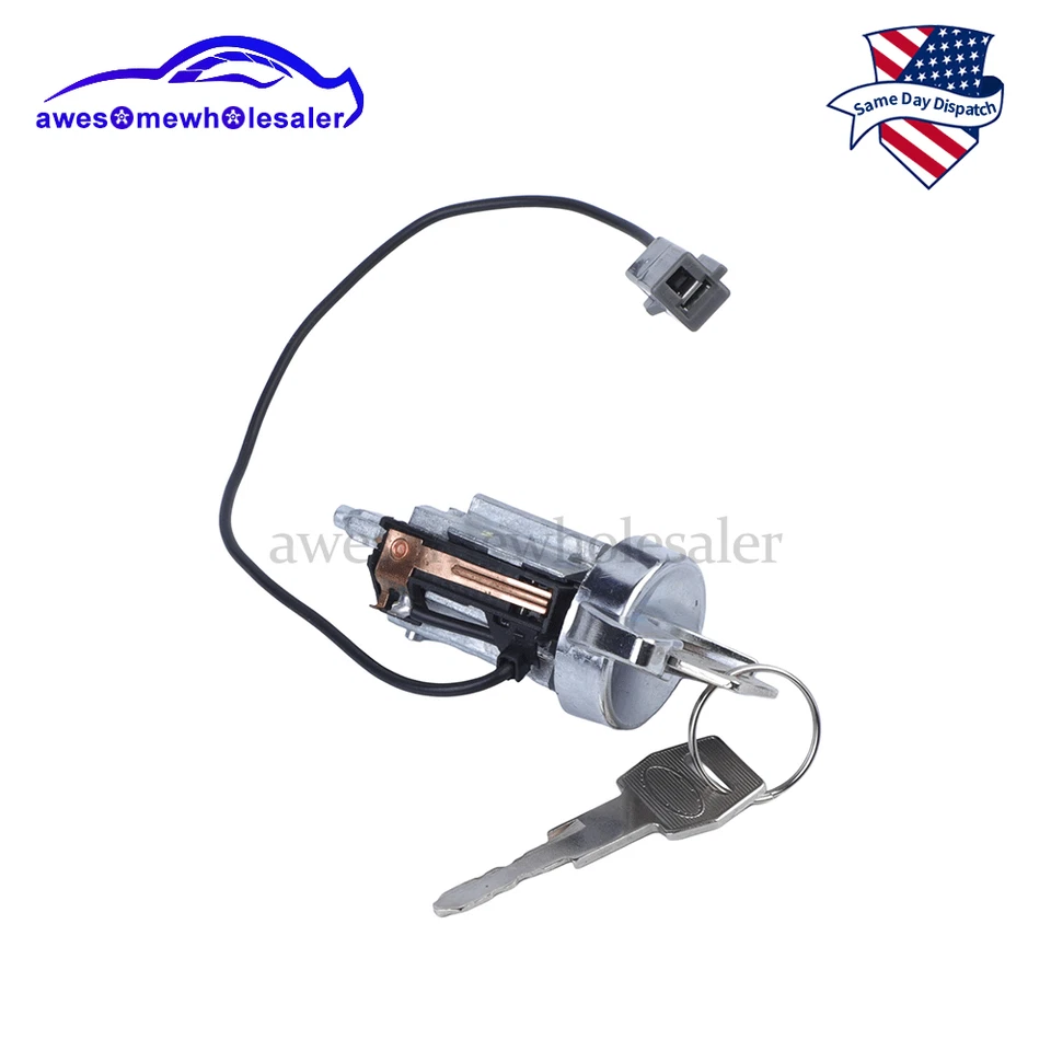 Cilindro de bloqueo de encendido bisel cromado con llave para Ford Lincoln Mercury 1979-1989 Foto 1 de 4