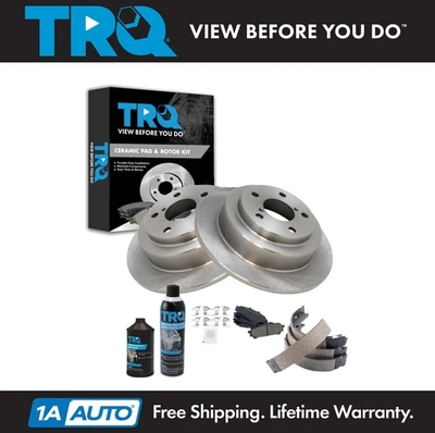 Kit de pastillas de freno y rotor de cerámica trasera TRQ para Subaru Forester Impreza 2004-2007 Foto 1 de 4