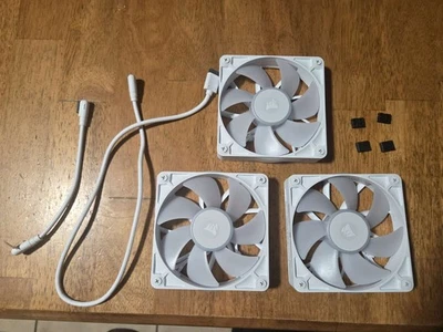 iCUE Link Corsair RX120 RGB 120mm 3 White Case Fans - No Box - Image 1 of 2