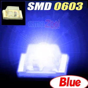 50 STCK. x superhellblau SMD SMT 0603 LED SMD/SMT x-Box Licht (125 Grad) - Bild 1 von 1
