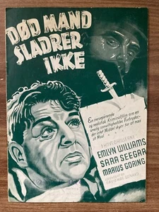 Dead Men Tell No Tales Emlyn Williams Sara Seegar 1938 Danish Movie Program - Picture 1 of 9