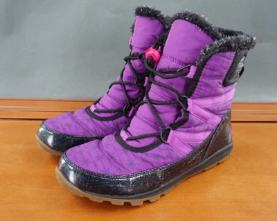 Sorel Disney Frozen Anna Whitney Juvenil Talla 6 Púrpura Cordones Nieve Botines Foto 1 de 4