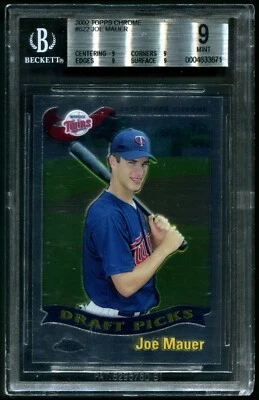 Joe Mauer 2002 Topps Chrome #622 RC Rookie BGS 9 Twins HoF! MVP! TOUGH! - Image 1 of 2