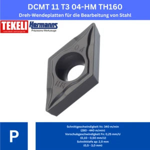 10 x DCMT 11T304-HM TH160 Wendeplatten für Stahl !NEU, mit Rechnung! - Picture 1 of 3