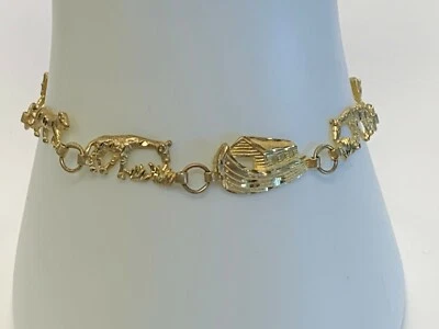 10k yellow ANIMALS gold  ladies bracelet 5g  estate  - Image 1 of 4