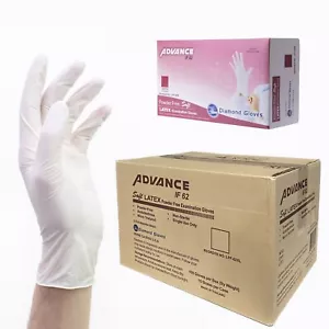 Latex Medium Exam Gloves White 6mil Medical Powder Free 10x100pcs/Bx - Picture 1 of 3