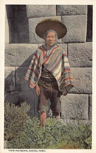 Postal PERÚ: Hombre Indígena, Cuzco, WB, años 20 - Imagen 1 de 2