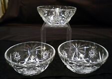 MINT 3 Anchor Hocking EARLY AMERICAN PRESCUT EAPC Berry BOWLS Star of David