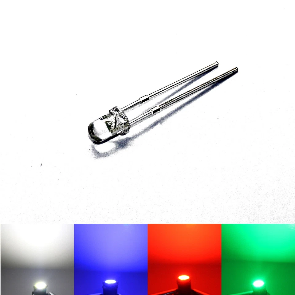 1,8mm 3mm 5mm 8mm LED SMD Diodes Électroluminescentes Bleu Vert Blanc Jaune Rot - Photo 1/4