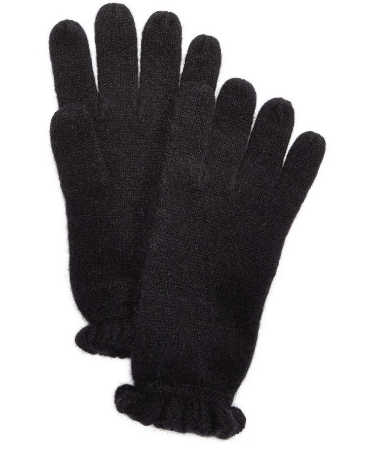 Charter Club 荷叶边羊绒手套黑色 OS 全新带标签! 69.50 美元 — 第 1/1 张图片