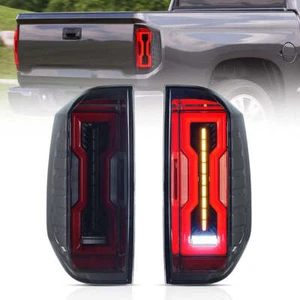 Smoked LED Tail Lights For TOYOTA Tundra 2014-2020 Rear Brake Lamps Animation - Picture 1 of 11