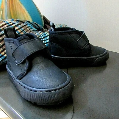 Polo Ralph Lauren Niño Pequeño Niño OWEN-EZ CUERO NEGRO Botas Zapatos-talla 4 Foto 1 de 4