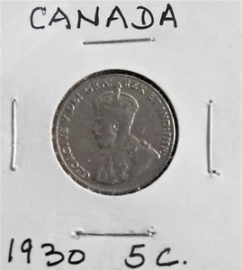 1930 CANADA 5c NICKEL- FINE CONDITION - Picture 1 of 2