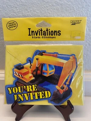 "Under Construction" Postcard Birthday Party Invitations with Envelopes 8 count - Image 1 of 2