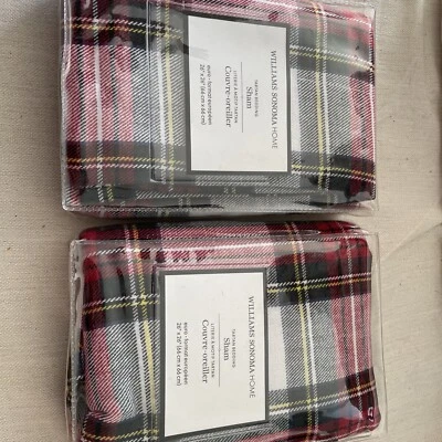 WILLIAMS SONOMA HOME Classic STEWART Tartan Linen Blend EURO Sham Set 2 $198 S90 — 第 1/4 张图片