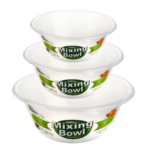 Ciotole Miscelatore Plastica Trasparente Rotonde Cucina Forno Insalatiera Servizio Frutta 20/28cm - Foto 1 di 14