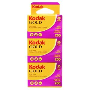 Kodak Gold 200 Iso 35mm Color Negative Film - 3 Pack, 36 Exposures per Roll