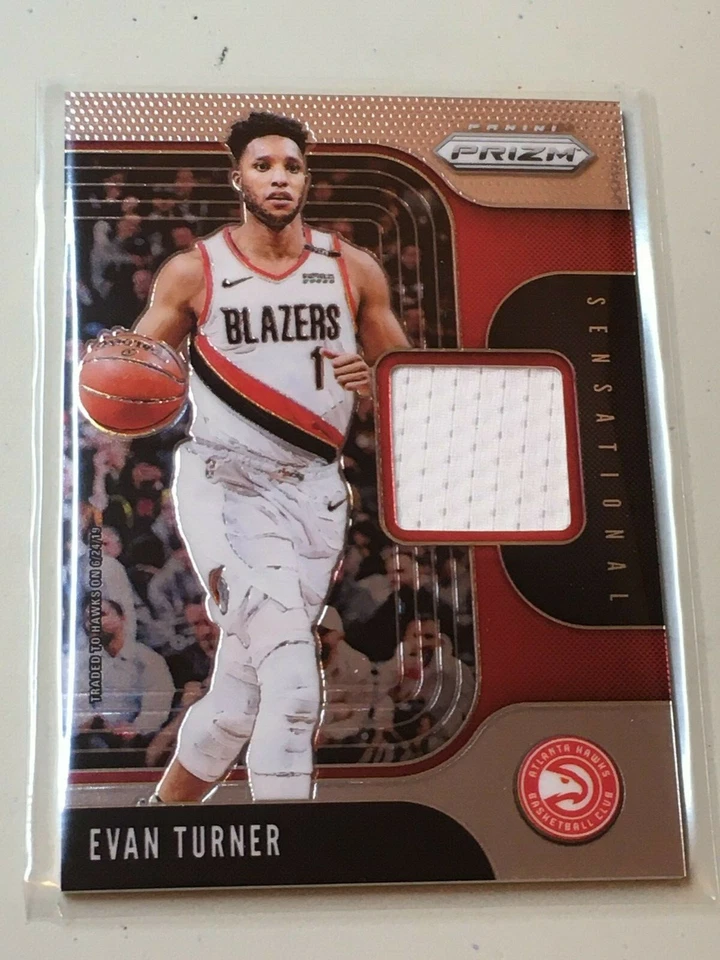 F41809  2019-20 Panini Prizm Sensational Swatches #62 Evan Turner Hawks - Image 1 of 1