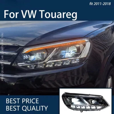 Conjunto de faros LED para VW Touareg 2011-2018 actualización lente bifocal secuencial Foto 1 de 4