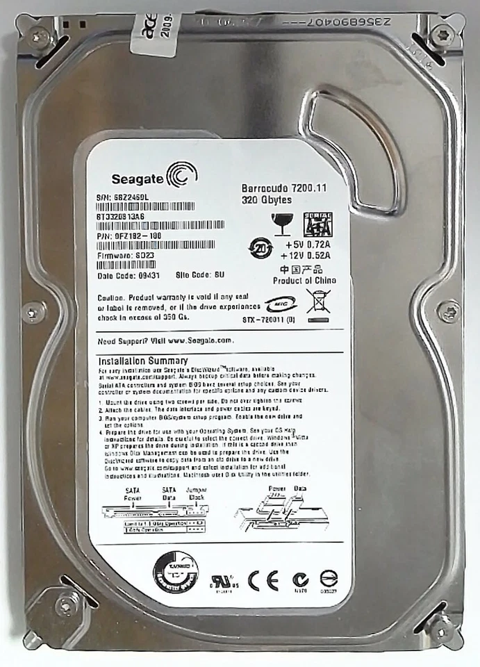 Seagate Internal HDD 320GB - 7200RPM - 3.5"- ST3320813AS - Image 1 of 2
