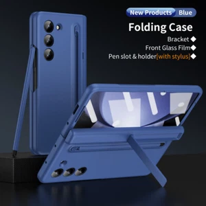 Case Cover Tempered Glass Stand With Pen For Samsung Galaxy Z Fold5 Fold4 - Picture 1 of 10