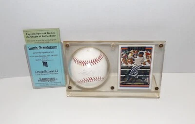 Curtis Granderson Detroit Tigers Autographed Baseball&Trading Card Authenticated Foto 1 de 4