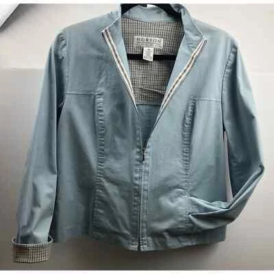 Chaqueta Norton Studio Mujer 10 Azul Cremallera Bolsillos Frontales Mezcla Algodón Ligera Foto 1 de 4