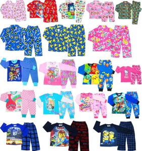 NEW SIZE 1-12 BOYS GIRLS KIDS PYJAMAS WINTER SLEEPWEAR NIGHTIES TSHIRT TEE TOP - Picture 1 of 37