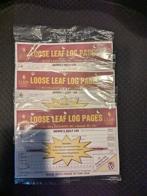 JJ Keller Deluxe Duplicate Daily Log Detailed DVIR & Recap LooseLeaf 2-Ply 3 Pac