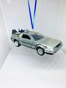 NEU RIESIG 5,25" METALL Delorean DMC-12 Zurück in die Zukunft Auto Weihnachtsschmuck - Bild 1 von 7