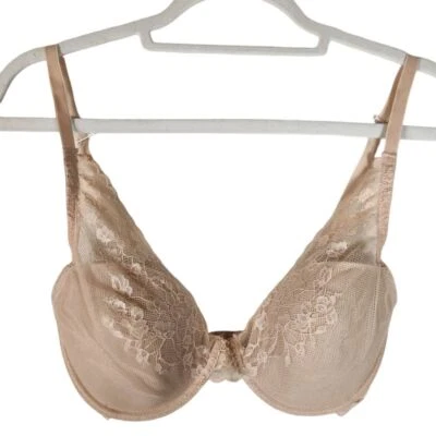 Sujetador Natori Talla 30DDD Desnudo Flor de Cerezo Contorno Floral Encaje Con Aros Foto 1 de 4