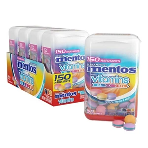 Mentos Vitamin Sugarfree Hard Mints 150 Stück Cool Fruity Mix 4 Flaschen - Bild 1 von 2