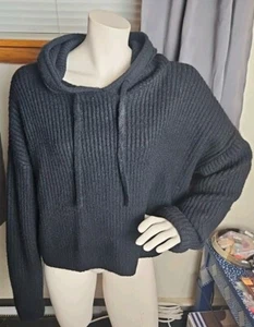 Victoria's Secret PINK Cropped Kapuzenpullover Damen Large schwarz Stretch - Bild 1 von 6