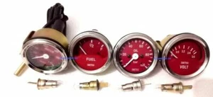 Smiths-52mm-Kit-Mechanical Water Temp-Oil-Fuel Volt Red Face Chrome ME - Picture 1 of 5