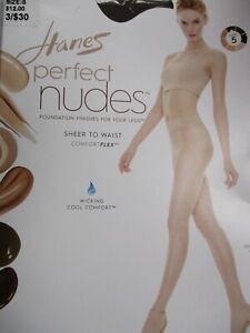 Hanes Women's Perfect Nudes Sheer to Waist Pantyhose Small NUDE 5 NIB JM22