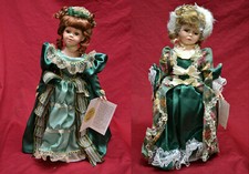 Two Royal Courts Porcelain Dolls In Orig. Boxes W/ Stands & Tags * 17"