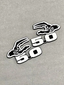 5.0 COYOTE Emblem Badges White On Black Fender Angry Aggressive Racing - Picture 1 of 8