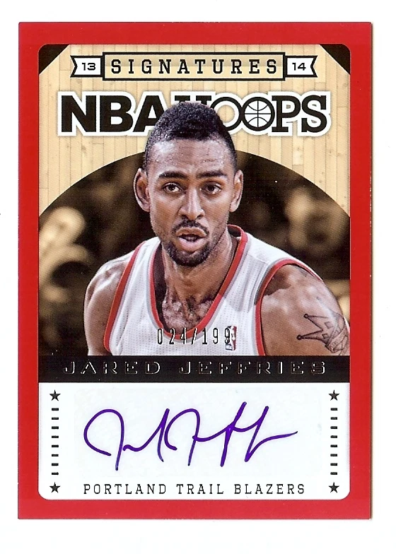 13-14 PANINI HOOPS RED BORDER JARED JEFFRIES AUTO AUTOGRAPH #024/199 - Image 1 of 1